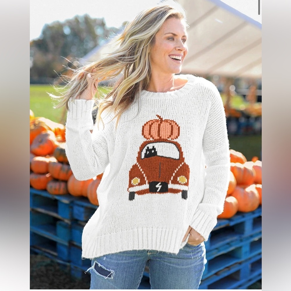 PUMPKIN CRUISING CREW CHUNKY from wooden ships still current. EUC size m/l